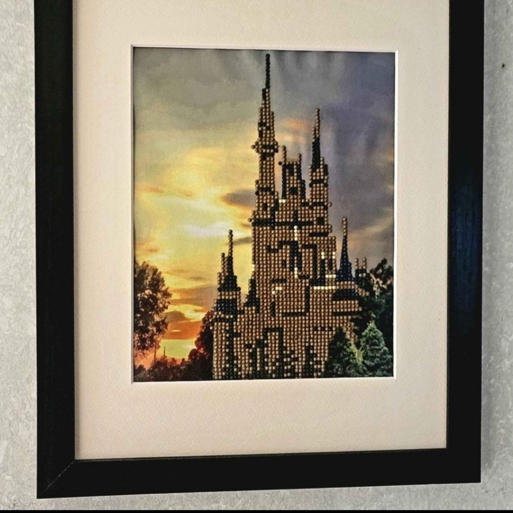 WALL DECOR CINDERELLA  CASTLE 7000+BEADS 5D FRAMED 12X16